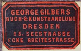 Etikett:Buchhändler/Buchhändlerin / Buch- und Kunsthandlung George Gilbers 