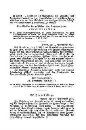 Jugendpflege : [C. Allgemeine Angelegenheiten der Unterrichtsanstalten]