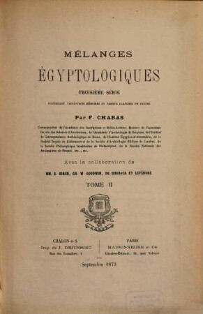 Mélanges Égyptologiques : comprenant onze dissertations sur différents sujets, 3,2
