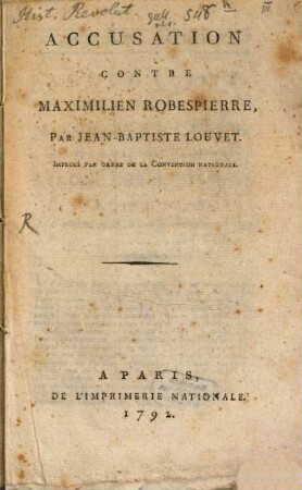 Accusation contre M. Robespierre