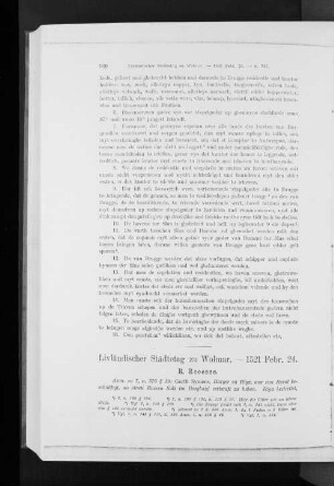Livländischer Städtetag zu Wolmar. - 1521 Febr. 24. B. Recesse.