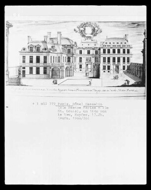 Ansicht des Hôtel Hesselin in Paris, 24-26 Quai de Béthune