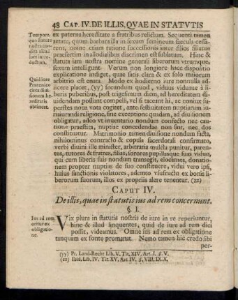 Caput IV. De illis, quae in statutis ius ad rem concernunt