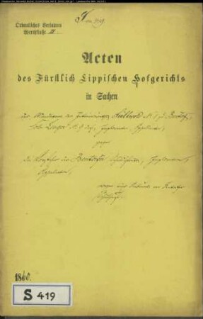 Süllwold Nr. 1 zu Bentorf gegen Schulvorsteher zu Bentorf - Anbau am Schulhaus zu Bentorf
