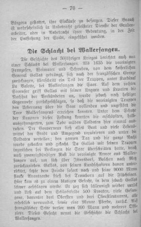 Die Schlacht bei Wallerfangen.