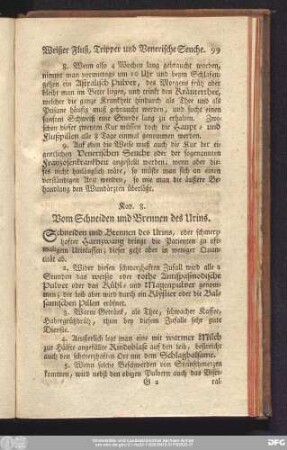 Kap. 8. Vom Schneiden und Brennen des Urins.