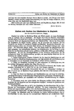 Umbau und Ausbau des Schulwesens in England