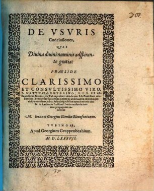 De usuris conclusiones