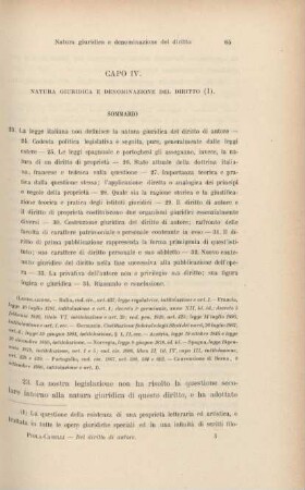 Capo IV. Natura giuridica e denominazione del diritto