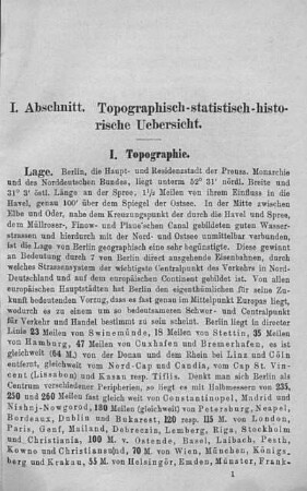 I. Abschitt. Topographisch-statistisch-historische Uebersicht