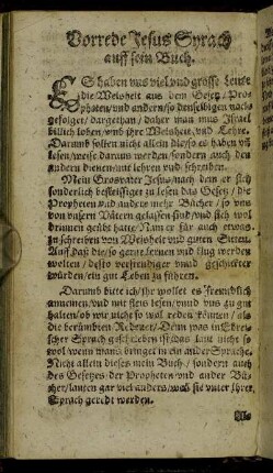 Vorrede Jesus Syrach auff sein Buch.