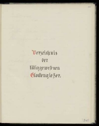 Verzeichnis der tätiggewesenen Glockengießer