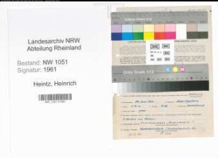Entnazifizierung Heinrich Heintz , geb. 29.06.1900 (Ingenieur)