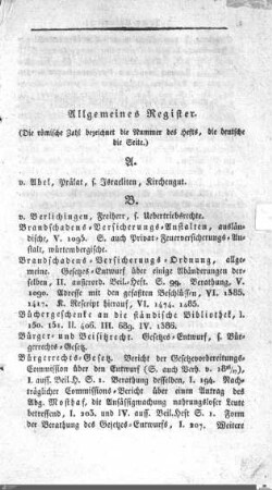 1,4: Landtag Württemberg - Kammer 2, Register 1828