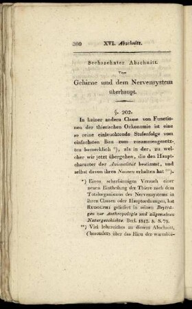 Sechszehnter Abschnitt. Vom Gehirne und dem Nervensystem überhaupt
