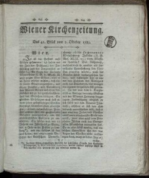 Das 41. Stück vom 9. Oktober 1789.