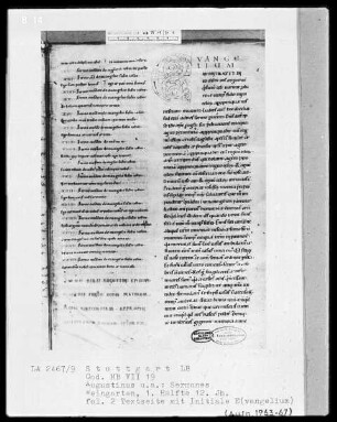 Augustinus, Sermones — Initiale E(vangelium), Folio 2recto