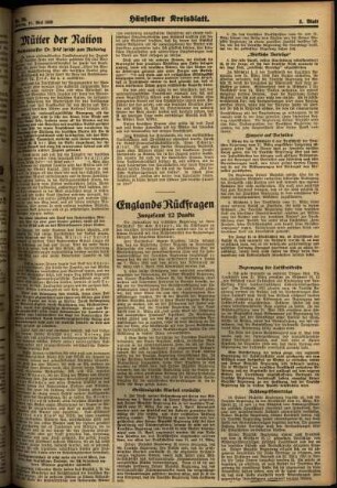 Zweite Ausgabe vom Montag, den 11. Mai 1936.