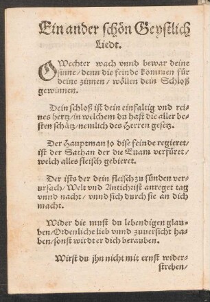 Ein ander schœn Geystlich || Liedt. ||
