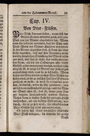 Cap. IV. Von Blut-Flüssen.