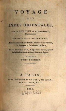 Voyage aux Indes orientales, 1
