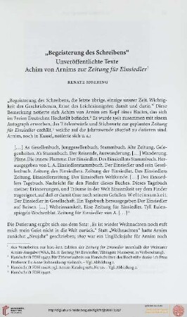 "Begeisterung des Schreibens"