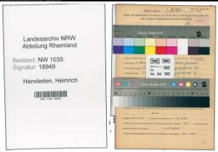 Entnazifizierung Heinrich Hanxleden , geb. 01.11.1898 (Hauer)