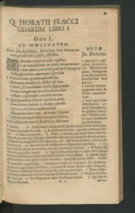 Q. Horatii Flacci Odarum Libri I.