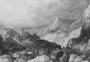 Berglandschaft mit Wassermühle : Momper, J., Gemälde