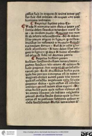 Sequitur septima pars canonis.
