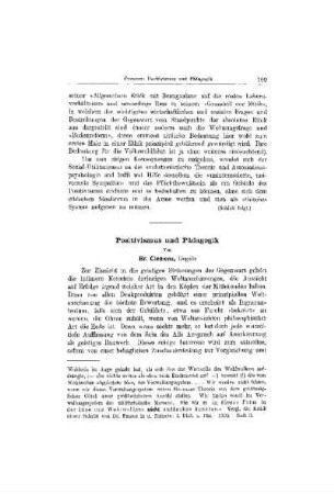 Positivismus und Pädagogik