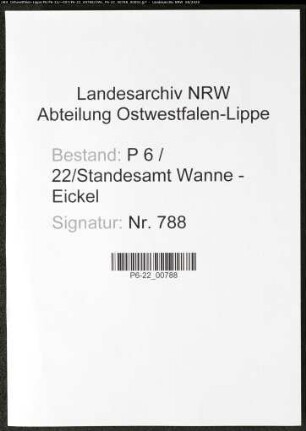 Namensverzeichnis Wanne - Eickel, Todesfälle
