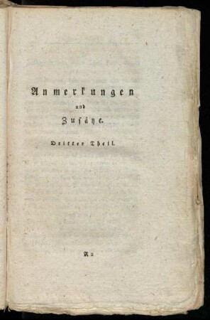 Anmerkungen und Zusätze. Dritter Theil.