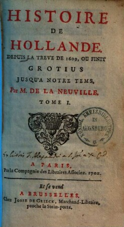 Histoire de Hollande, 1.
