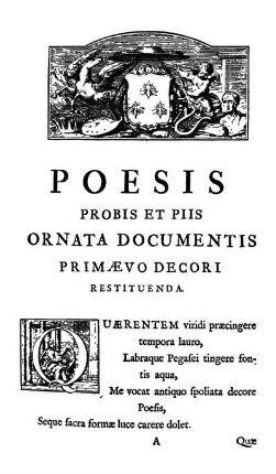 Poesis Probis Et Piis Ornata Documentis Primævo Decori Restituenda.