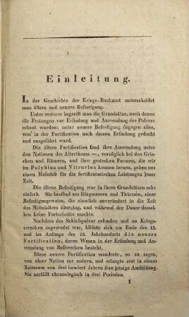 Handbuch der vorzüglichsten Systeme und Manieren der Befestigungs-Kunst, welche seit Erfindung des Schießpulvers von den vorzüglichsten Ingenieurs aufgestellt sind : nach den besten Quellen bearbeitet und durch 18 Pläne erläutert