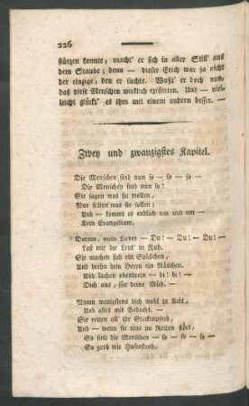 Zwey und zwanzigstes Kapitel.