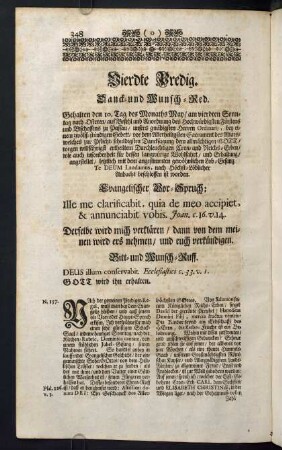 348-356, Vierdte Predig. Danck- und Wunsch-Red