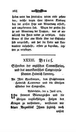 XXXIII. Brief - Schreiben der englischen Commissarien an Heinrich Lawrence