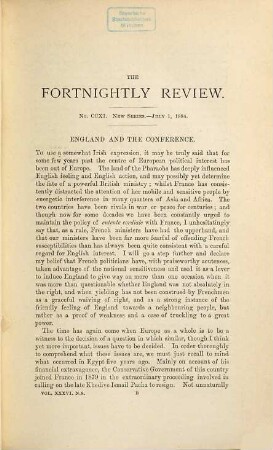 The fortnightly review. 42. 1884 = N.S., Vol. 36