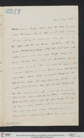 Briefwechsel Theodor Mommsen und Marie Mommsen geb. Reimer: Brief von Theodor Mommsen an Marie Reimer, spätere Mommsen