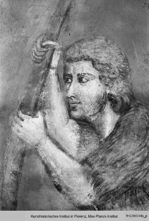 Biblische und hagiographische Szenen, Fabeln, Jagd-, Kampf- und Monatsdarstellungen (v. d. Rest. 1978/79) : Adam und Eva bei der Arbeit