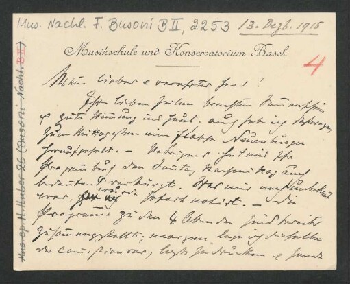 Briefkarte an Ferruccio Busoni : 13.12.1915