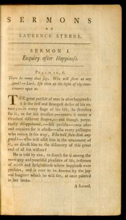 Sermon I. Enquiry after Happiness