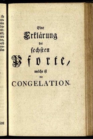 Eine Erklärung der sechsten Pforte, welche ist die Congelation.