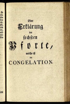Eine Erklärung der sechsten Pforte, welche ist die Congelation.