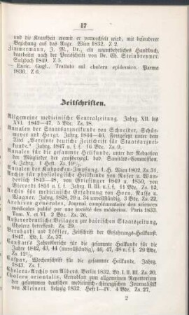 Medicinische Zeitschriften.