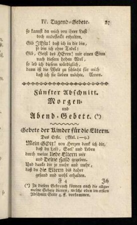 87-119, Fünfter Abschnitt. Morgen- und Abend-Gebete.