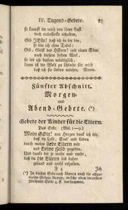 87-119, Fünfter Abschnitt. Morgen- und Abend-Gebete.