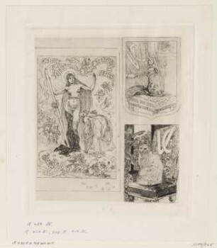 Titelblatt aus: Henri-Joseph Dulaurens, "Histoire de la Sainte Chandelle d’Arras", 1880 und Kolumnentitel für Madame V. Clapisson "Les chats"